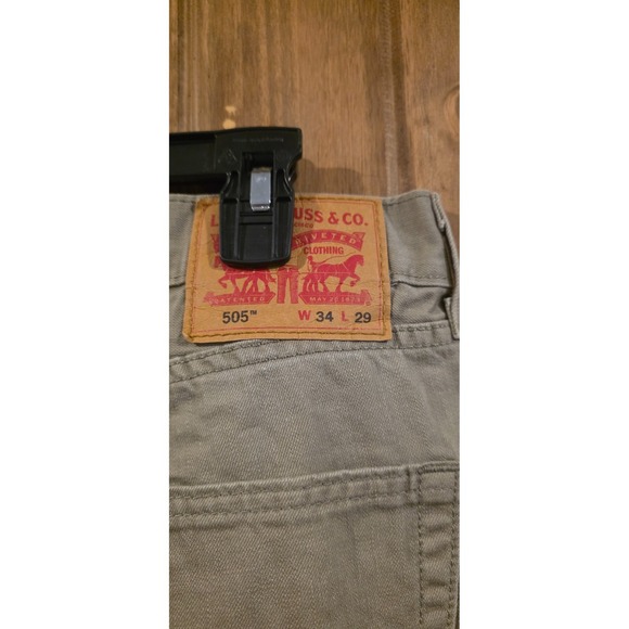 Levi's 505 Jeans Mens 34x29 Beige Denim 5-Pocket Straight Leg Comfort Everyday - Picture 4 of 4